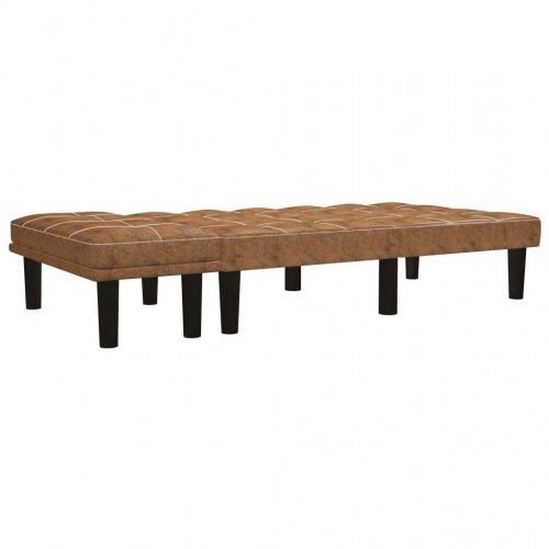 2-personers sofa imiteret ruskind brun