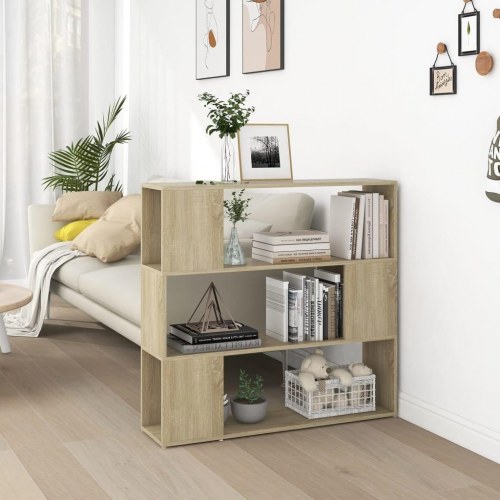 Bogreol/rumdeler 100×24×94 cm i konstrueret træ - sonoma-eg