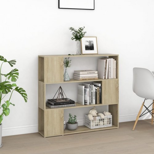 Bogreol/rumdeler 100×24×94 cm i konstrueret træ - sonoma-eg