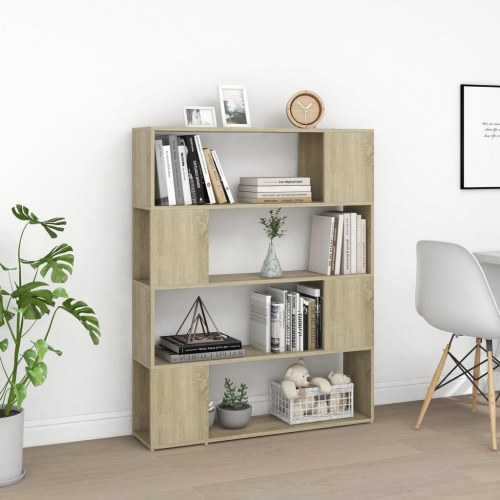 Bogreol/rumdeler 100×24×124 cm i konstrueret træ - sonoma-eg