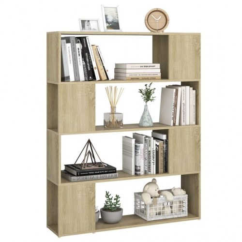 Bogreol/rumdeler 100×24×124 cm i konstrueret træ - sonoma-eg