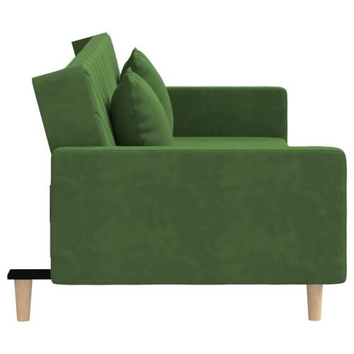 2-personers sovesofa med 2 puder fløjl mørkegrøn