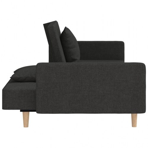 2-personers sovesofa med 2 puder stof sort