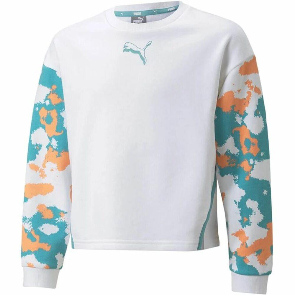Sweatee Shirt Uden Hætte Til Piger Puma Alpha Crew Hvid