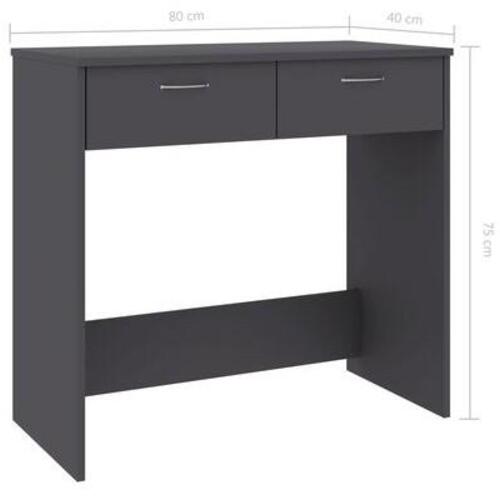 Skrivebord 80x40x75 cm konstrueret træ grå