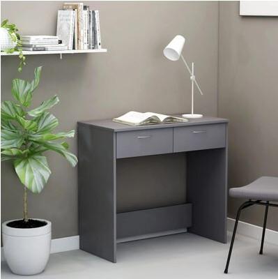 Skrivebord 80x40x75 cm konstrueret træ grå