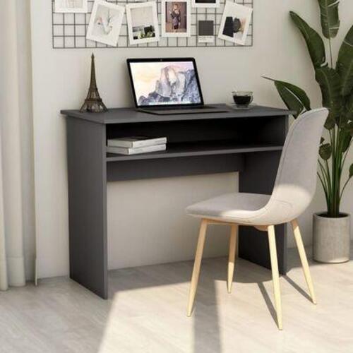 Skrivebord 90x50x74 cm konstrueret træ grå