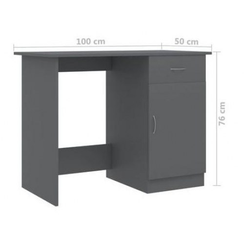 Skrivebord 100x50x76 cm konstrueret træ grå