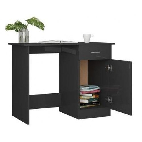 Skrivebord 100x50x76 cm konstrueret træ grå højglans