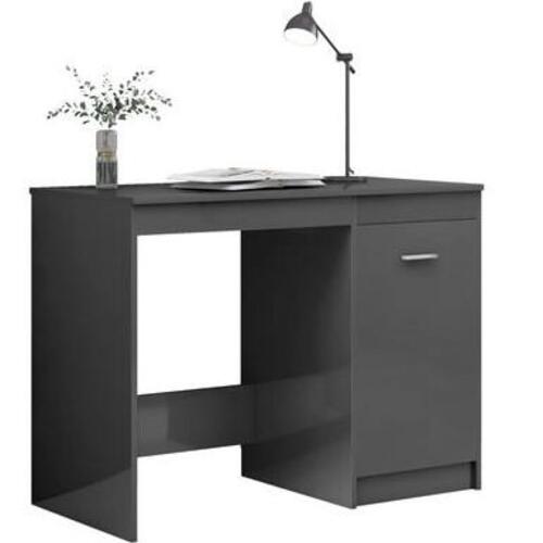 Skrivebord 140x50x76 cm spånplade grå højglans