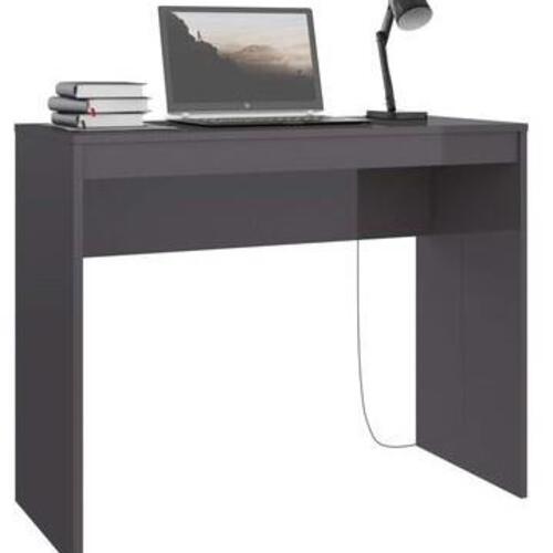 Skrivebord 90x40x72 cm konstrueret træ grå højglans
