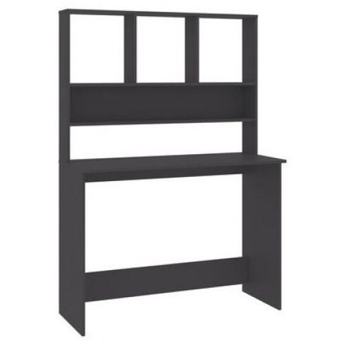 Skrivebord m. hylder 110x45x157 cm konstrueret træ grå