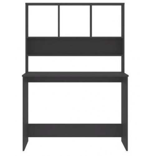 Skrivebord m. hylder 110x45x157 cm konstrueret træ grå