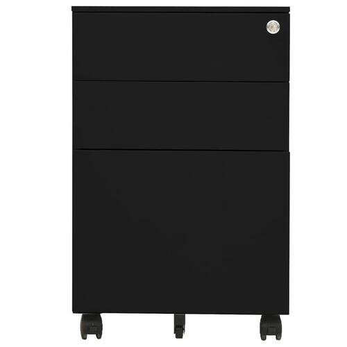 Mobilt arkivskab 39x45x60 cm stål sort