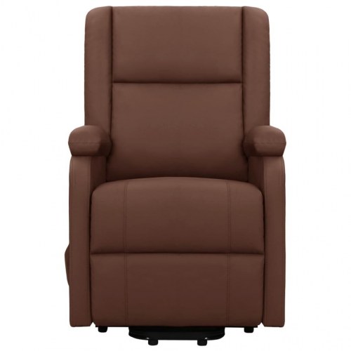 Massagestol med løftefunktion kunstlæder brun