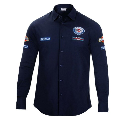 Sparco Martini Racing langærmet herreskjorte - L, marineblå