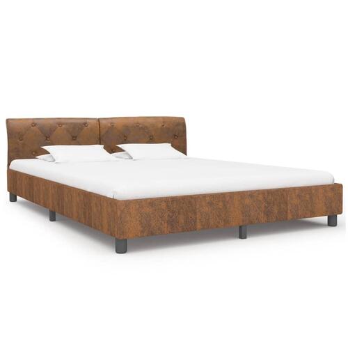 Sengestel 180 x 200 cm imiteret ruskind brun