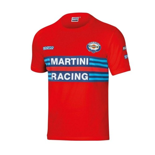 Sparco Martini Racing T-shirt til mænd - rød, kortærmet (M)
