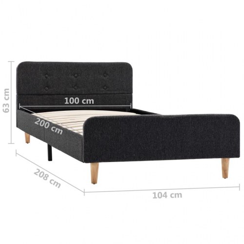 Sengestel med sækkelærred 100 x 200 cm - mørkegrå
