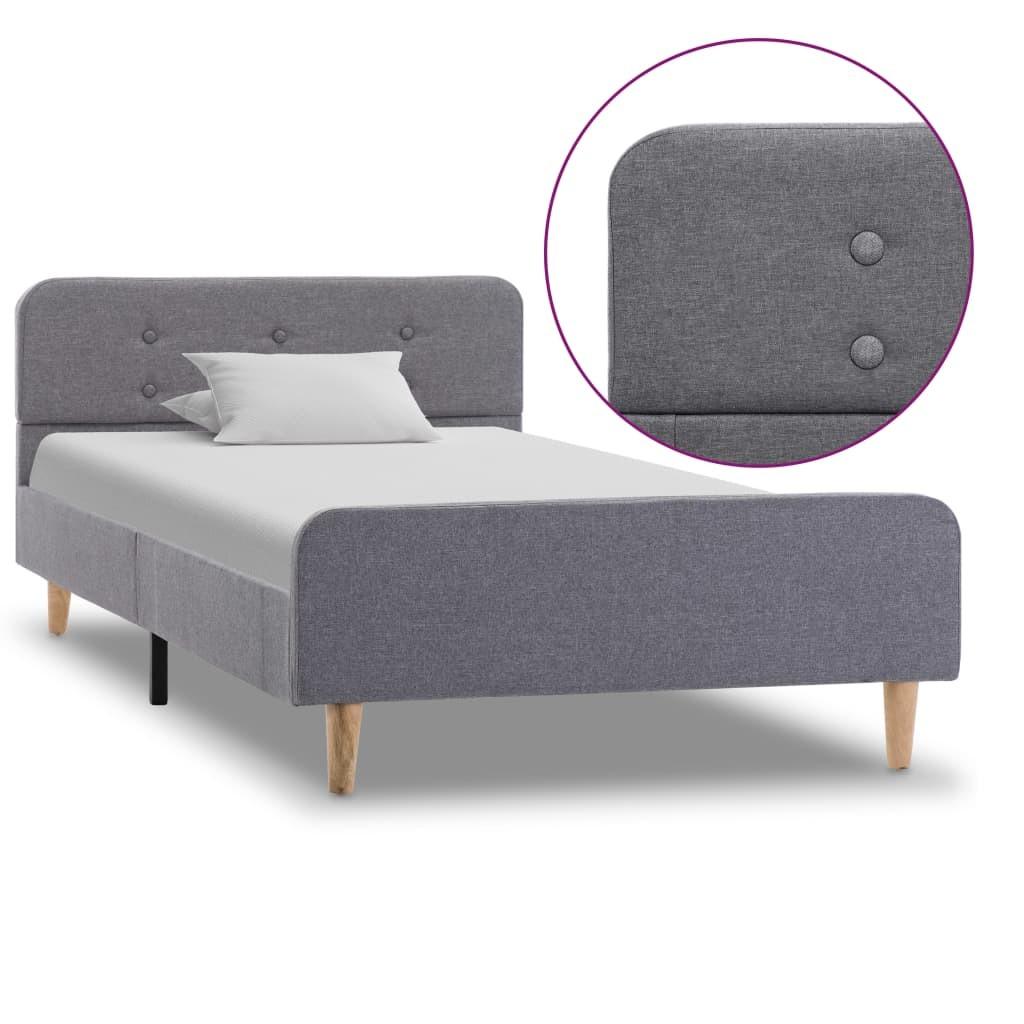 Sengestel 100 x 200 cm stof lysegrå billede