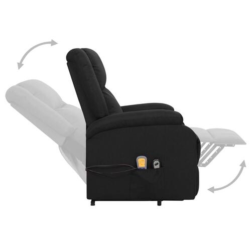Løftestol med massagefunktion stof sort