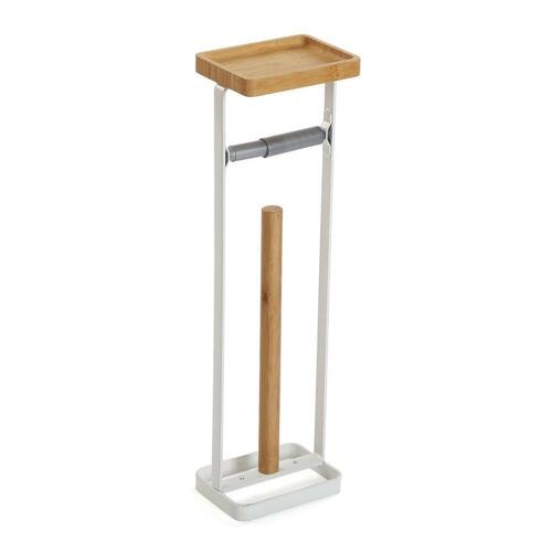 Toiletpapirholder Hvid Metal Plastik Bambus