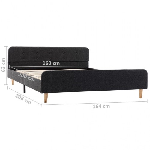 Sengestel 160 x 200 cm sækkelærred mørkegrå