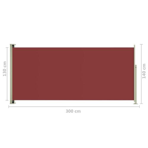 Sammenrullelig sidemarkise til terrassen 140x300 cm rød