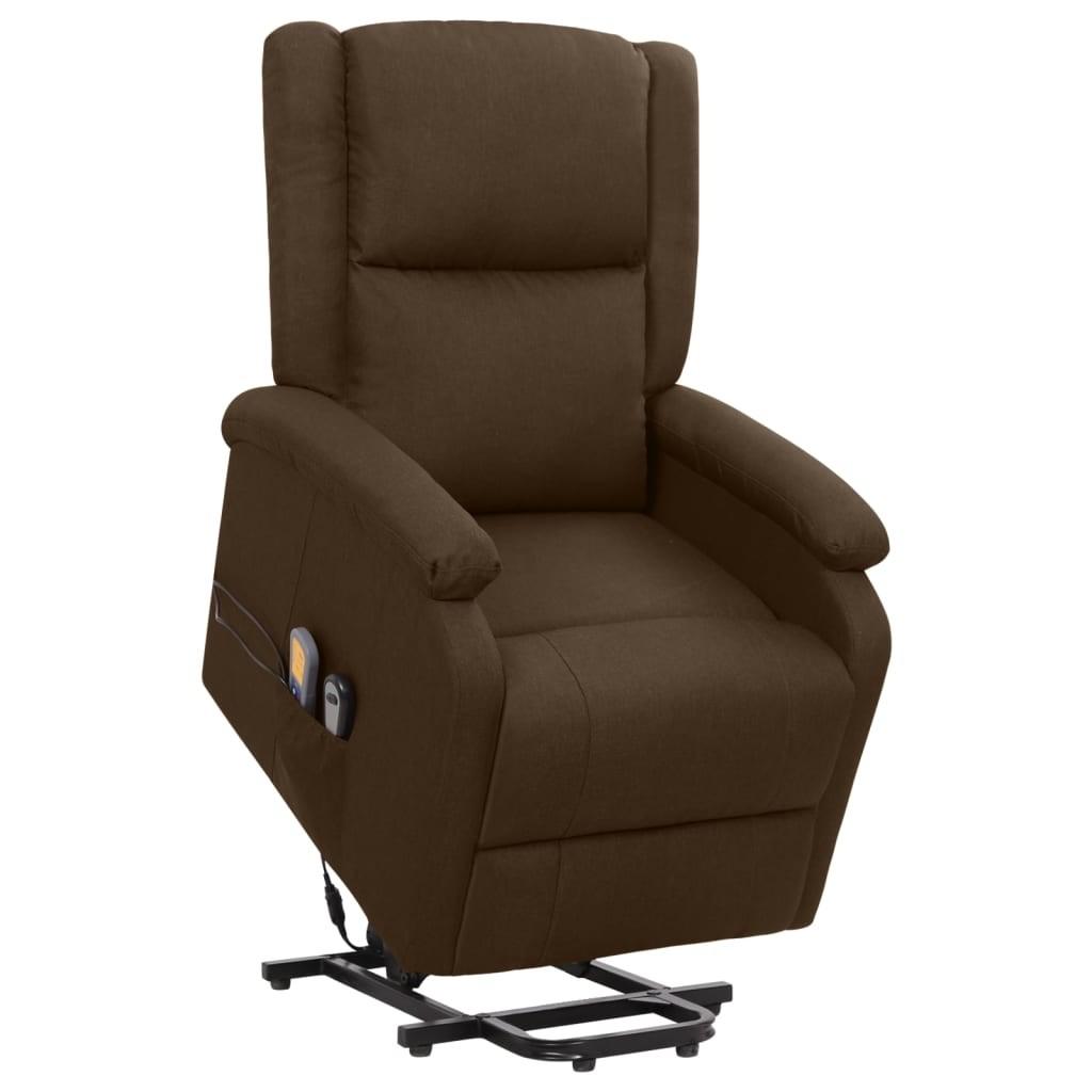 Billede af Løftestol med massagefunktion stof mørkebrun