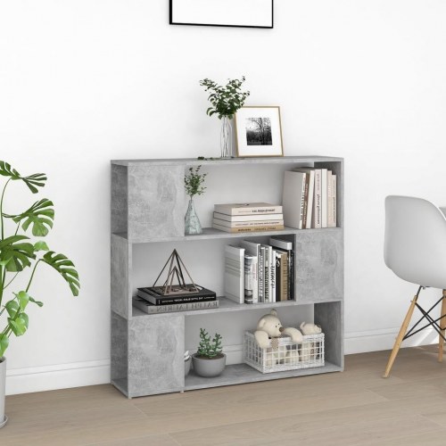 Bogreol/rumdeler 100×24×94 cm - konstrueret træ, betongrå