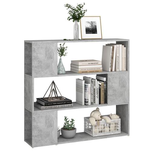 Bogskab/rumdeler 100x24x94 cm spånplade betongrå