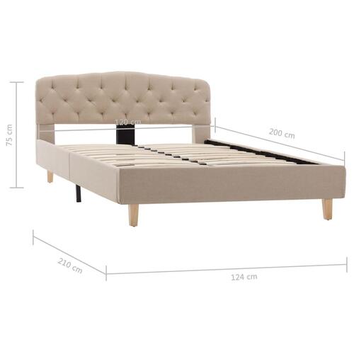 Sengestel 120x200 cm stof beige