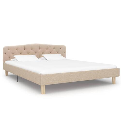 Sengestel 140x200 cm stof beige