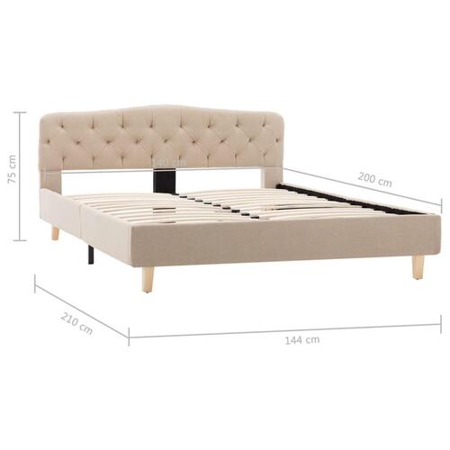 Sengestel 140x200 cm stof beige