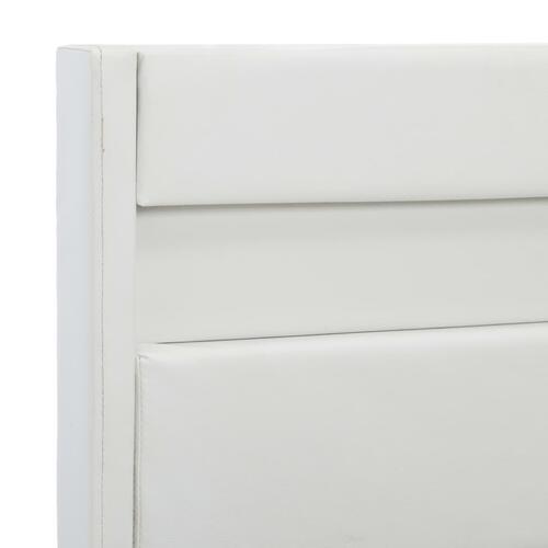 Sengestel med LED 90 x 200 cm kunstlæder hvid