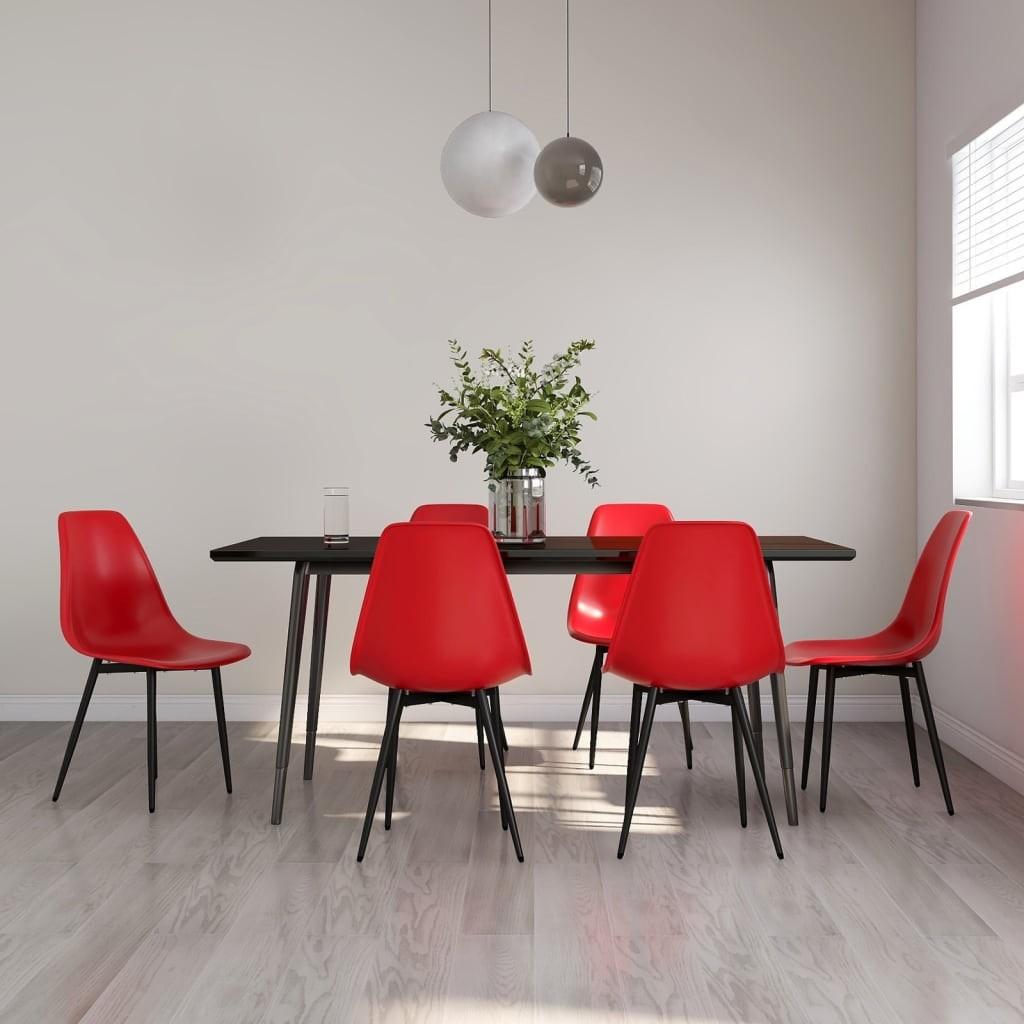 Spisebordsstole 6 stk. PP rød