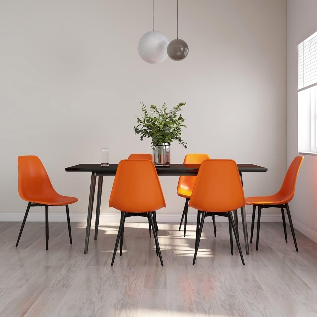 Spisebordsstole 6 stk. PP orange
