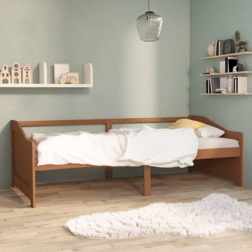 3-personers daybed 90 x 200 cm i massivt fyrretræ - gyldenbrun
