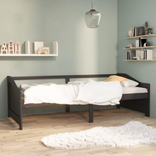 3-personers daybed 90 × 200 cm i massivt fyrretræ - mørkegrå