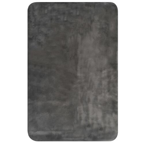Pyntetæppe 100 x 150 cm kunstig kaninpels mørkegrå