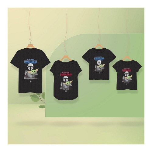 Kortærmet T-shirt til Mænd The Mandalorian Sort Voksne - L