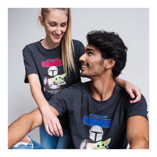 Kortærmet T-shirt til Mænd The Mandalorian Sort Voksne - L