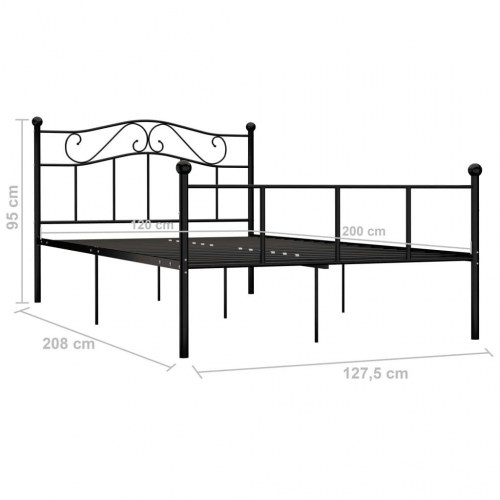 Sengestel i metal 120×200 cm - sort