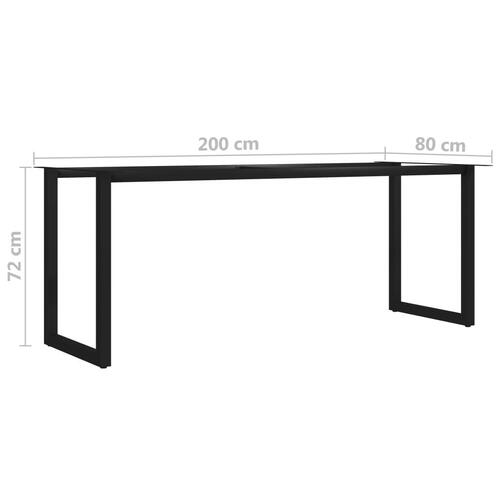 Spisebordsstel O-formet 200 x 80 x 72 cm