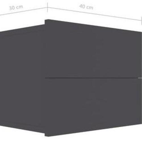 Sengeskab 40x30x30 cm spånplade grå