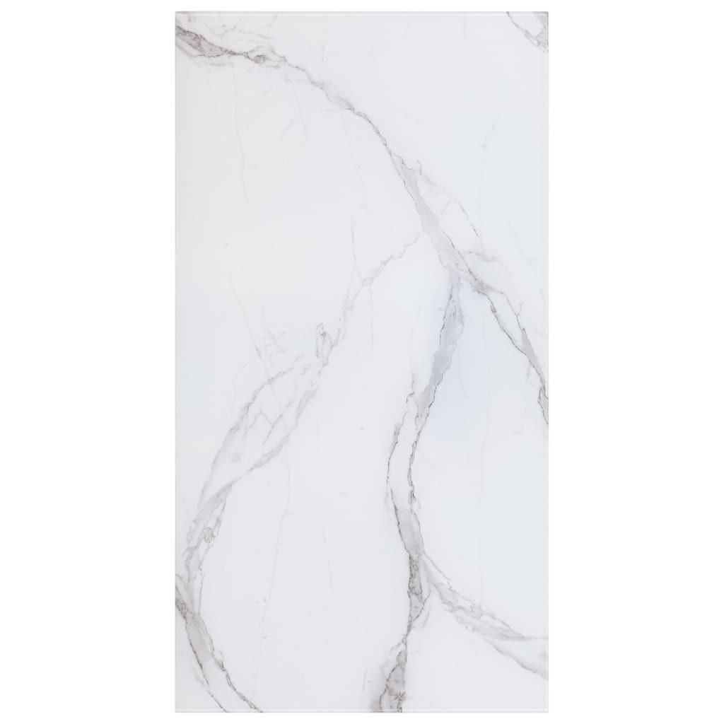 Bordplade 120 x 65 cm glas med marmortekstur rektangulær hvid