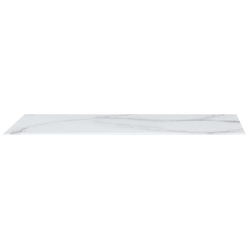 Bordplade 120 x 65 cm glas med marmortekstur rektangulær hvid