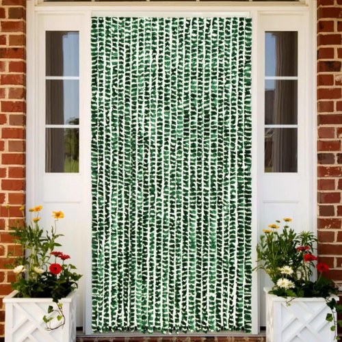Insektgardin 100×220 cm i chenille - grøn/hvid
