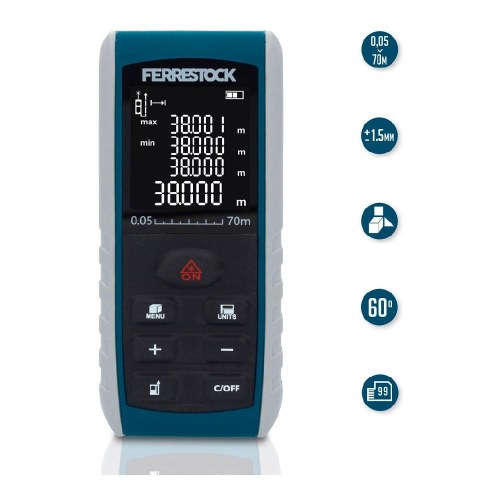 Ferrestock FSKLDM070 laserafstandsmåler 70 m - IP54