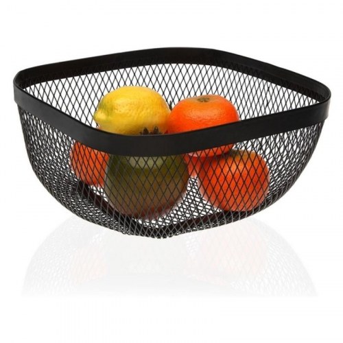Versa frugtskål i metal/stål 26,5 × 12,5 × 26,5 cm - sort